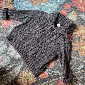 Cozy Grey Cable Knit Sweater